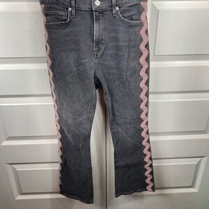 Citizens Of Humanity Jeans Demy Cropped Flare Date Night Pink Wave Size 26 Gray